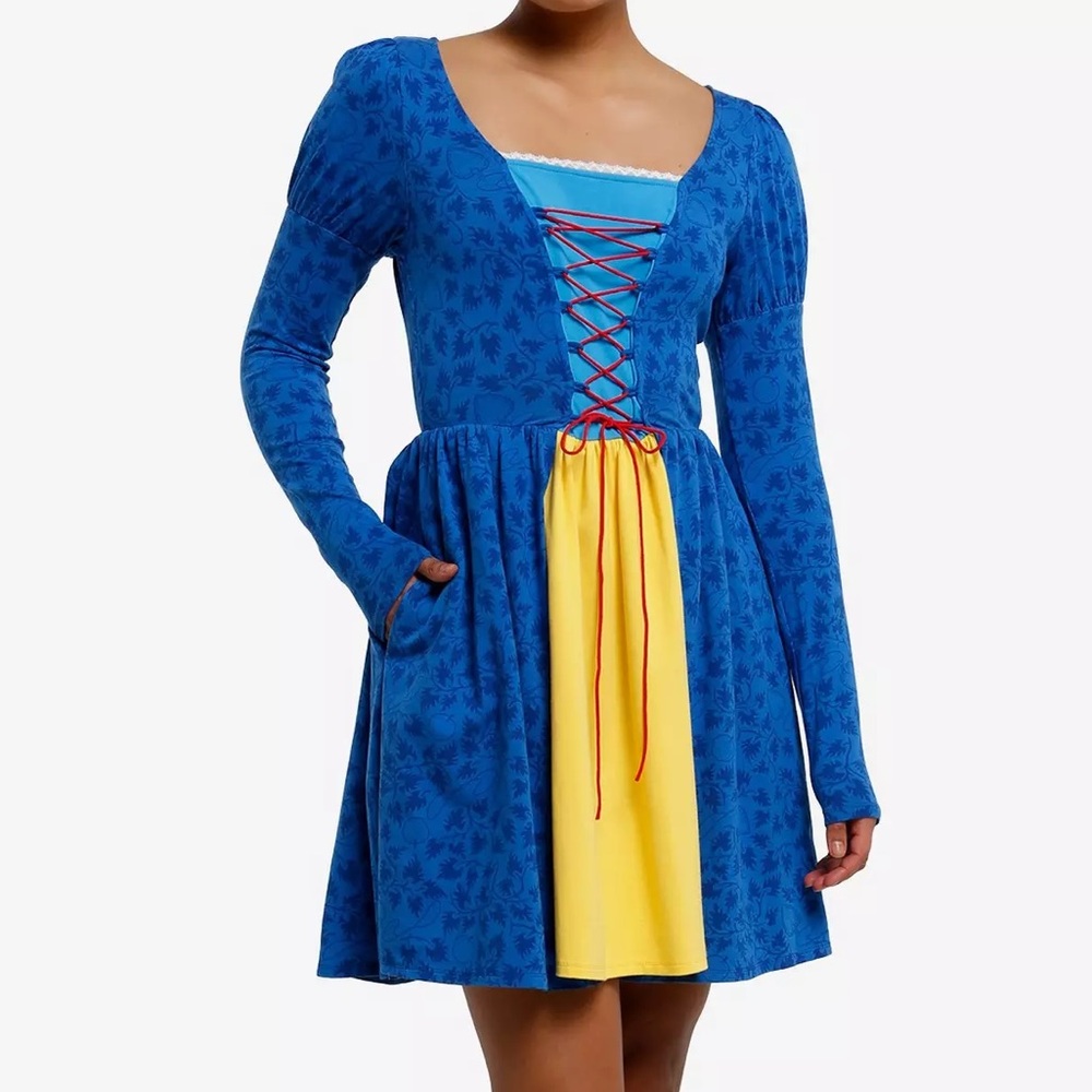 Disney Snow White Long-Sleeve Dress Hot Topic Costume Cosplay Halloween Princess